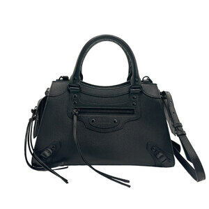 Balenciaga Neo City Leather Shoulder Bag Black